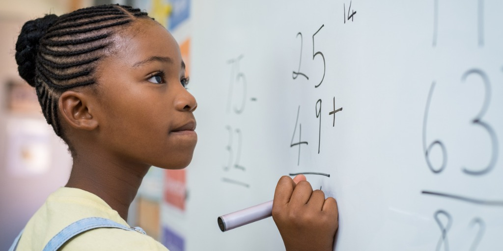 Girl doing math 